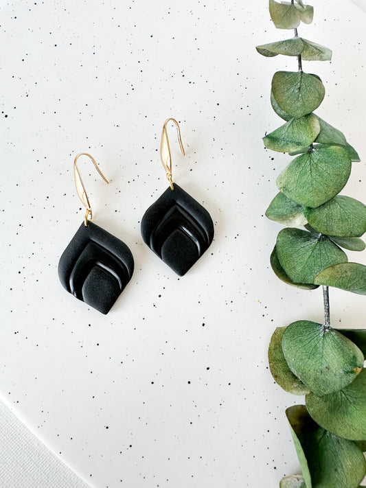 Black Teardrop Earrings