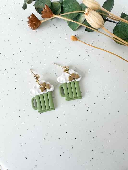 Green Beer Earrings