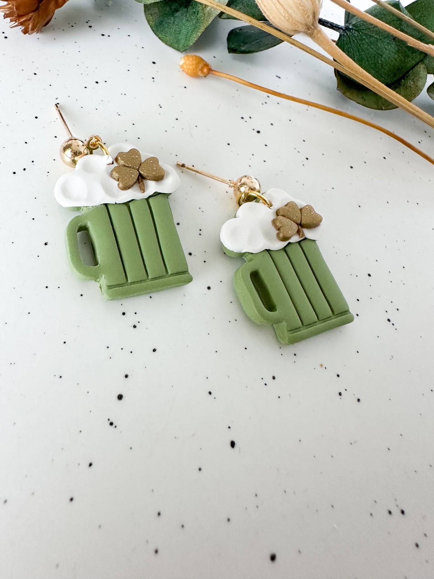 Green Beer Earrings