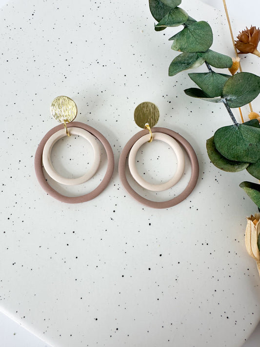 Neutral Circle Earrings