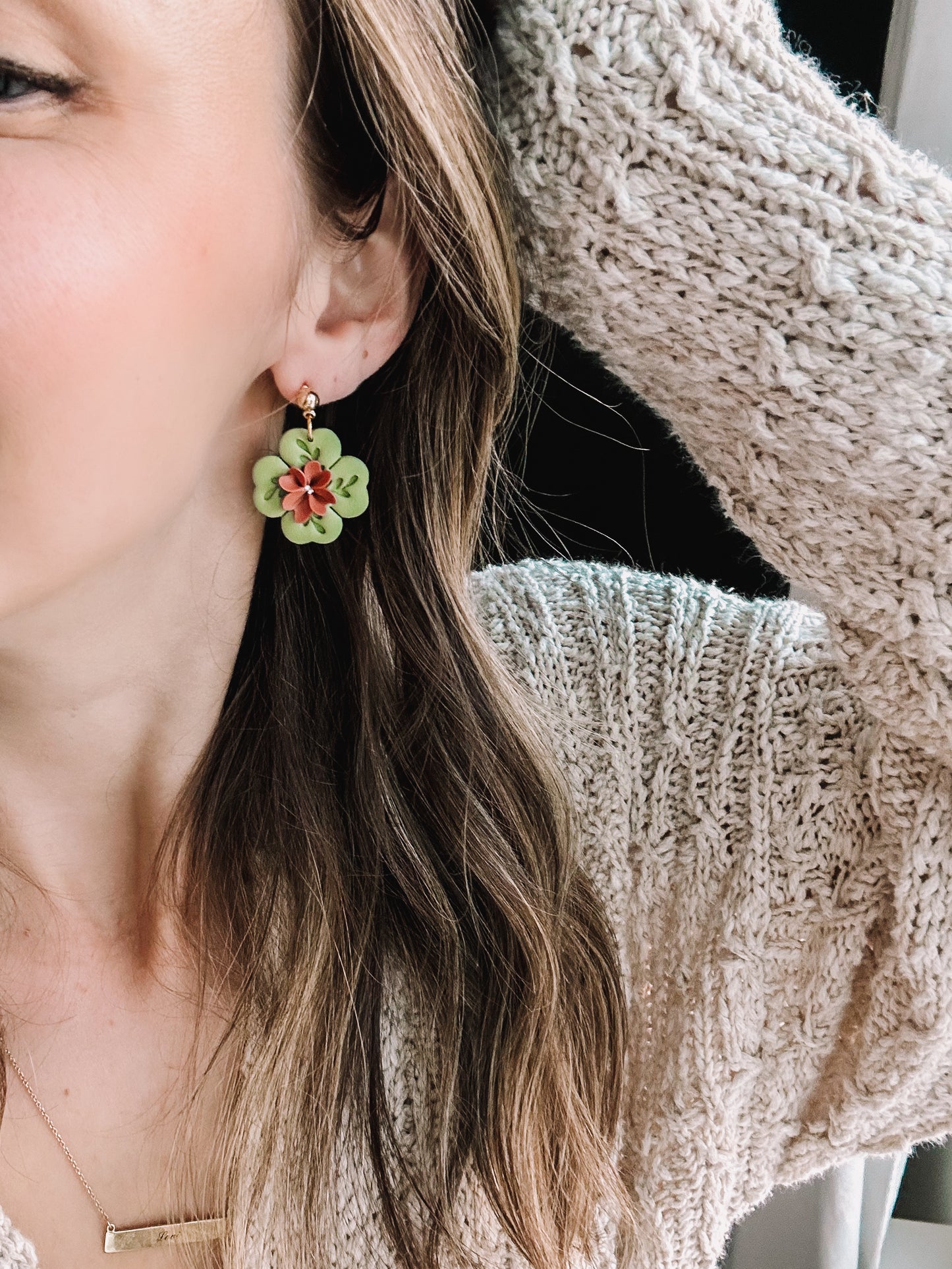 Floral Clover Earrings