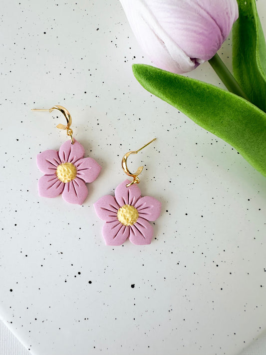 Pink Flower Dangles