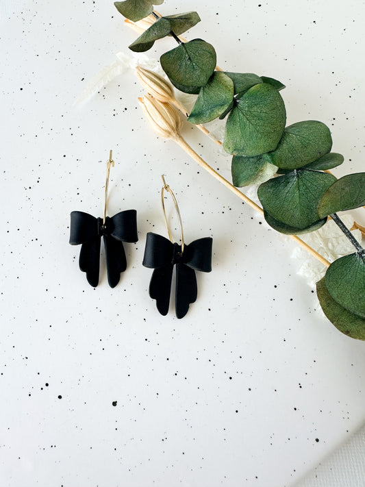 Black Bow Earrings