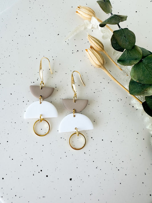 White and Taupe Dangles