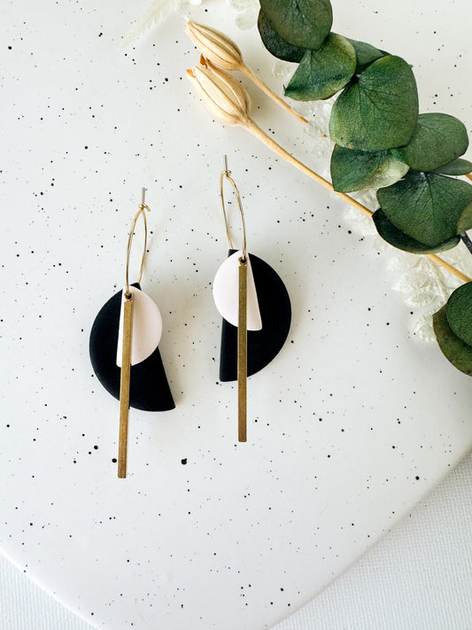 Black and White Geometric Hoops