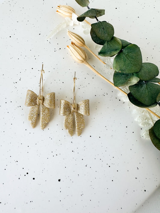 Gold Bow Earrings