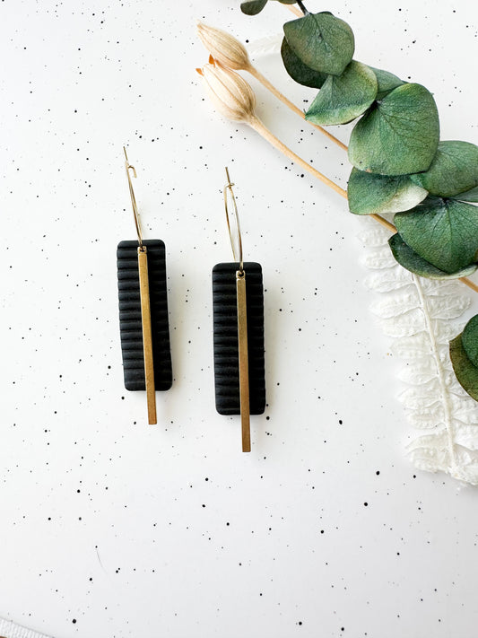 Black Geometric Hoops