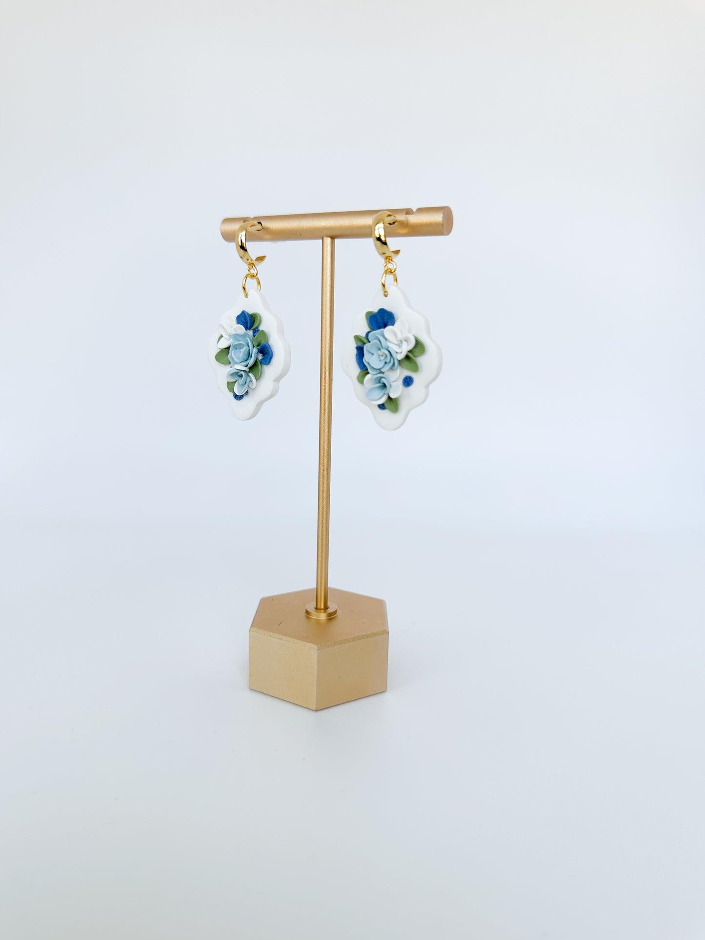 Delicate Blue Floral Earrings