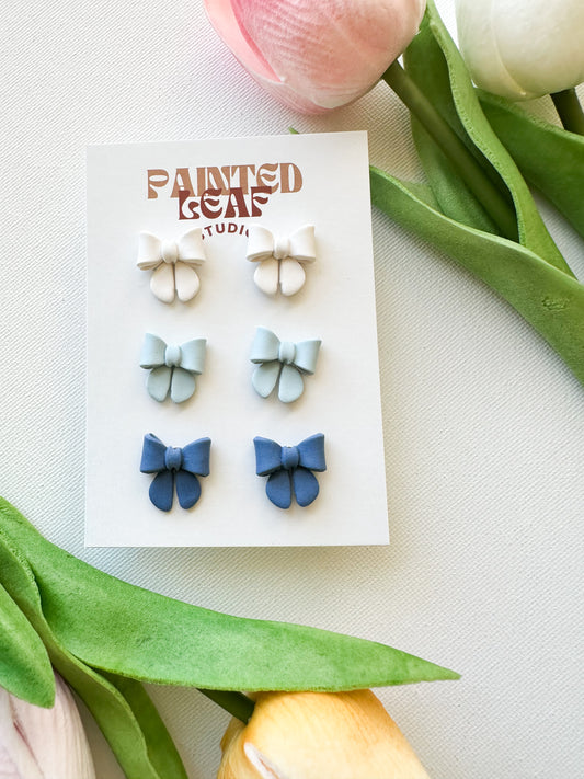 Blue Bow Stud Pack